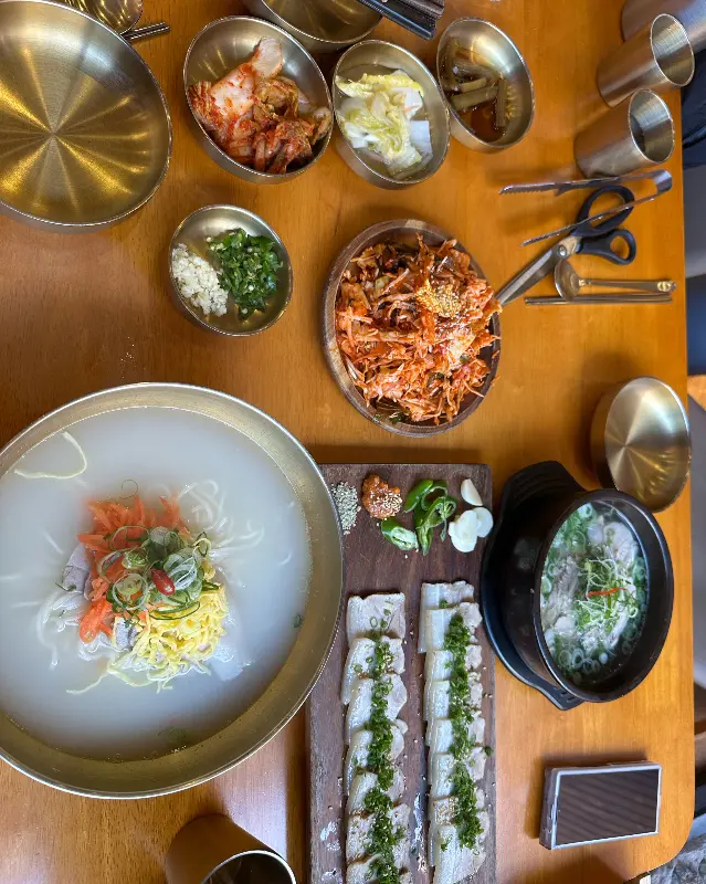 고기국수와 반찬