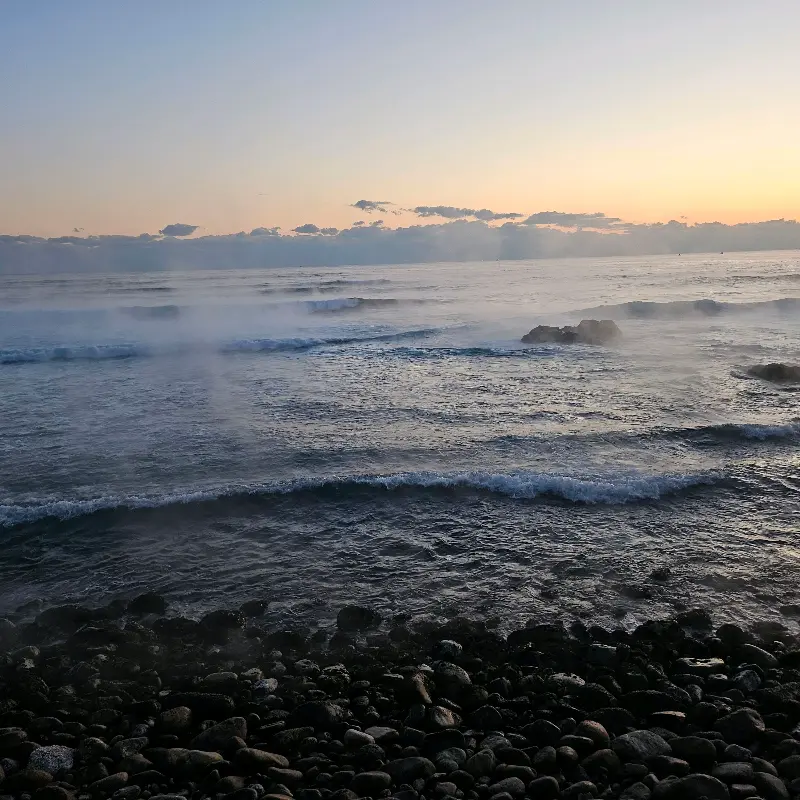 맥도날드에서 바라본 제주 바다 풍경