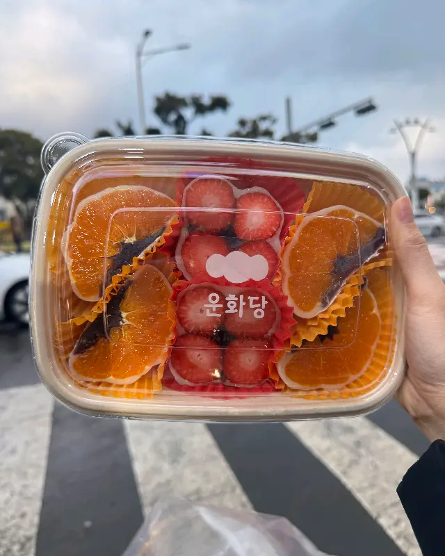 싱싱한 과일이 가득 담긴 모찌 포장