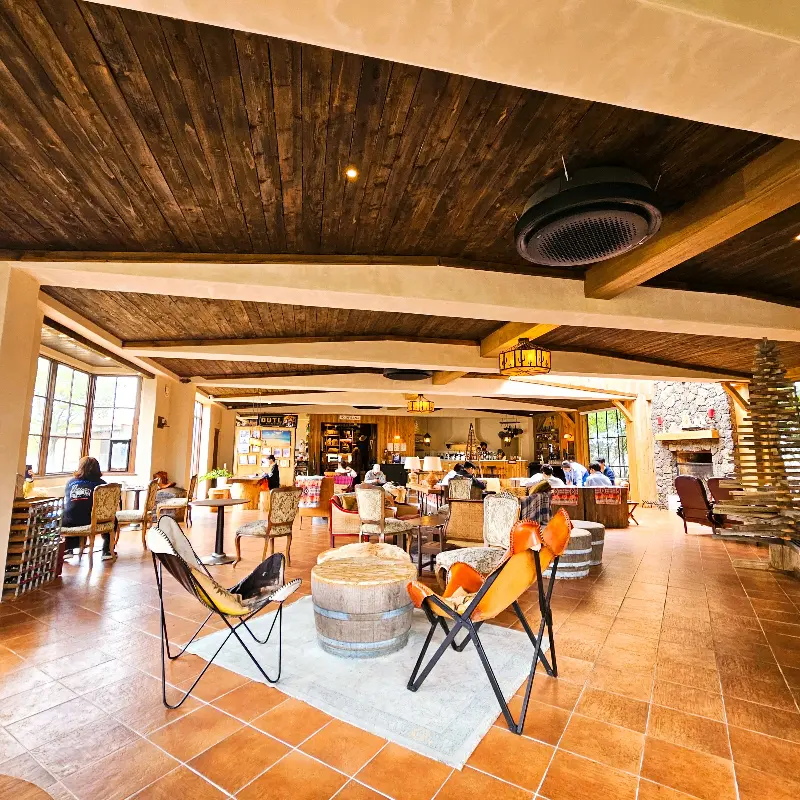 친봉산장 내부 전경