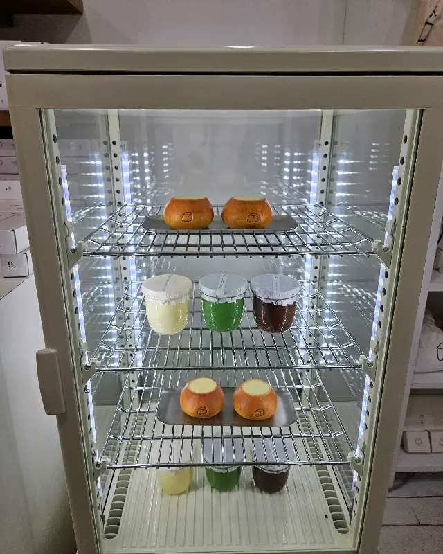 우무 푸딩 냉장 보관 모습