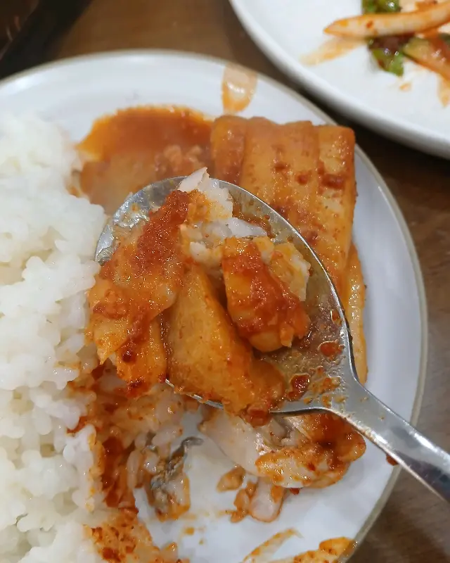 갈치조림과 밥 한 숟갈