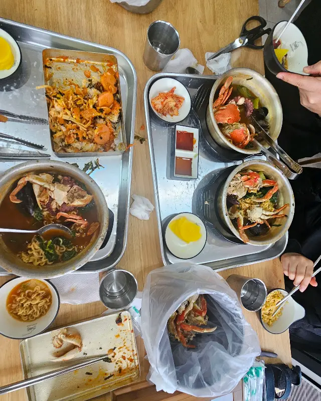 해물라면과 도시락