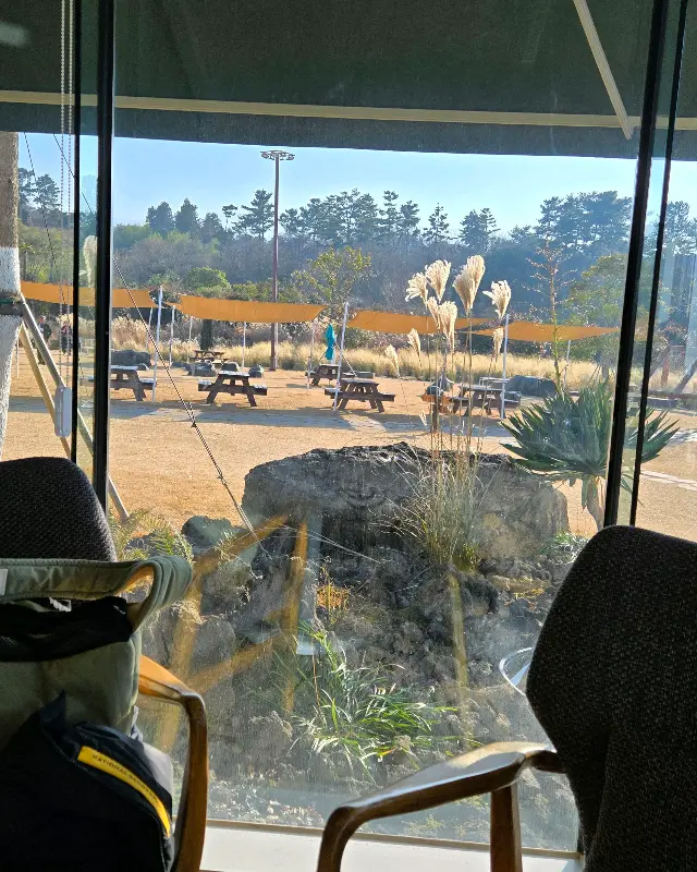 카페에서 바라본 정원 풍경