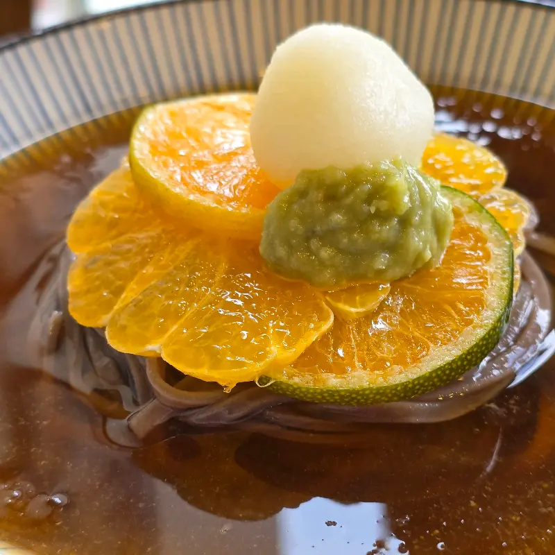 청귤 소바 클로즈업