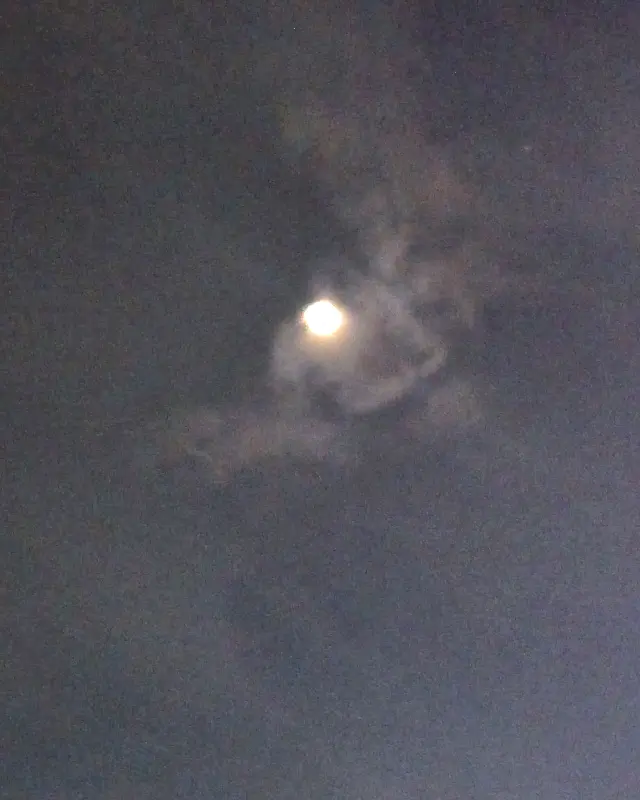 흐린 날씨 속 달 사진