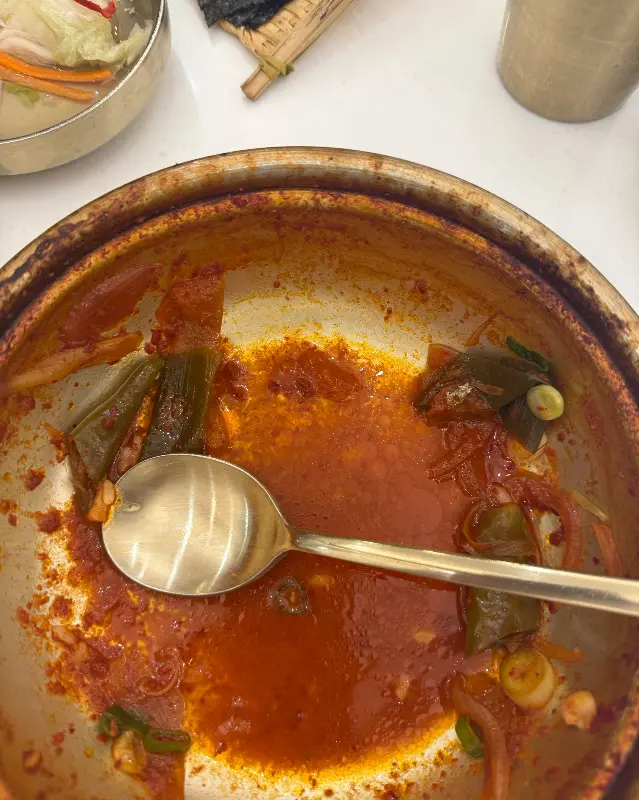 갈치조림을 싹싹 비운 모습