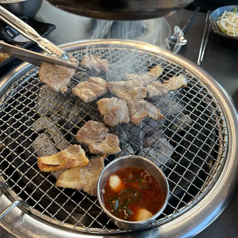 흑돼지 오겹살 한 상 차림