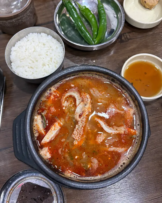 해장국에 들어간 선지