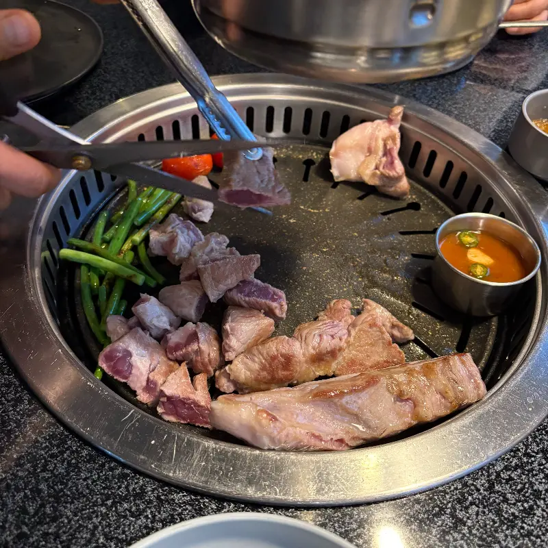 오겹살 단면