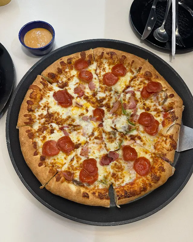 페퍼로니 피자의 클로즈업