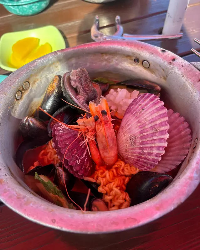 해물라면 클로즈업