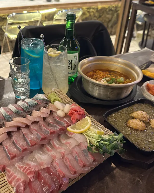 고등어회와 한라산