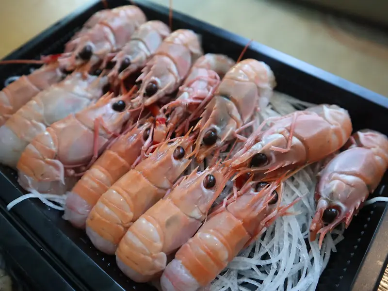 줄지어 놓인 딱새우, 신선함이 그대로
