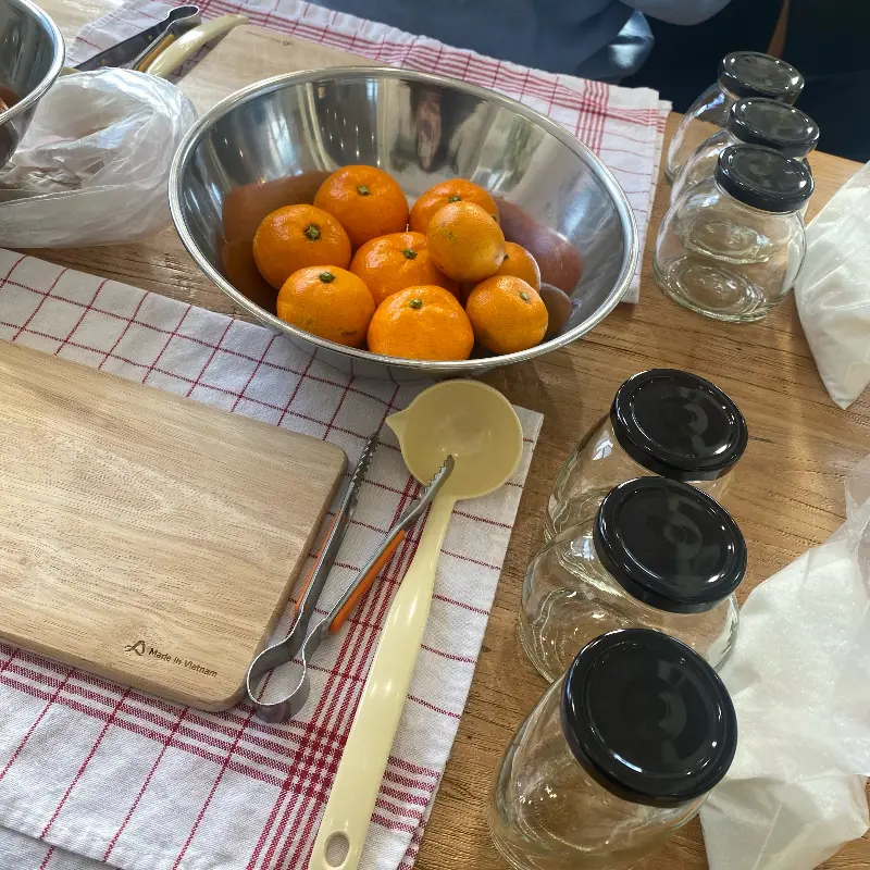 귤청 만들기 체험 테이블 세팅