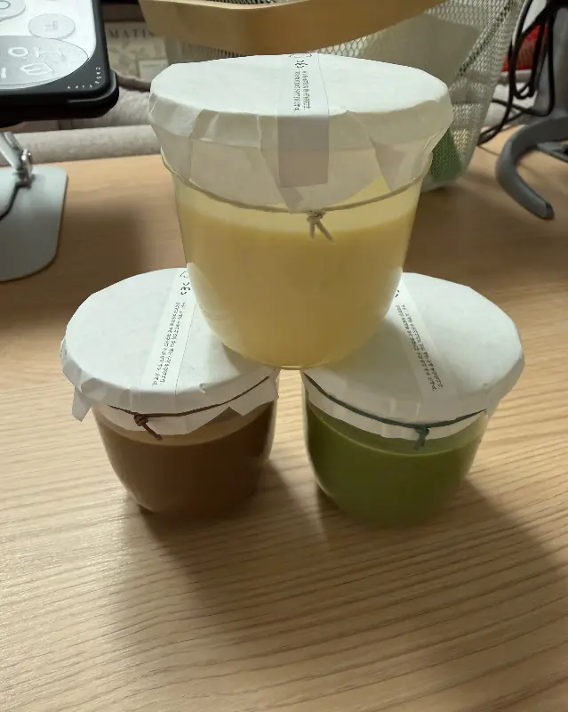 세 가지 맛 푸딩 클로즈업