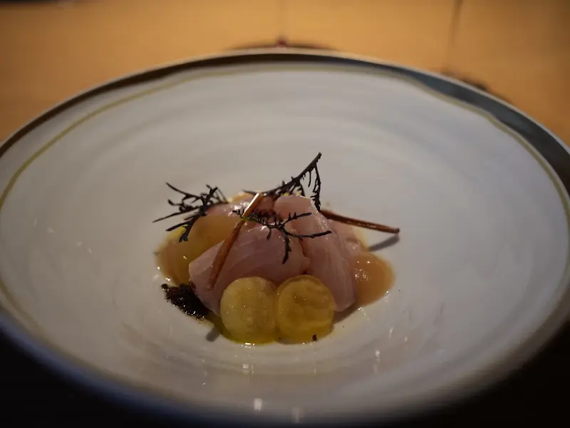 제주 오징어와 멜론을 곁들인 세비체