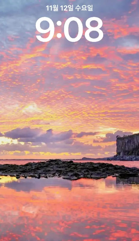 제주 바다의 아름다운 일몰