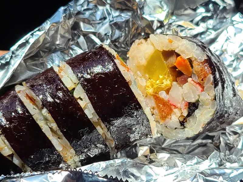 오는정김밥 은박지 포장