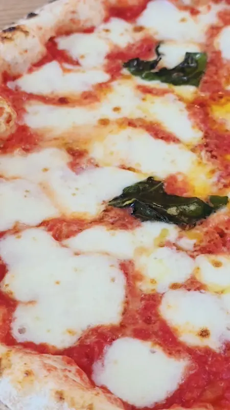 마르게리따 피자의 클로즈업 샷