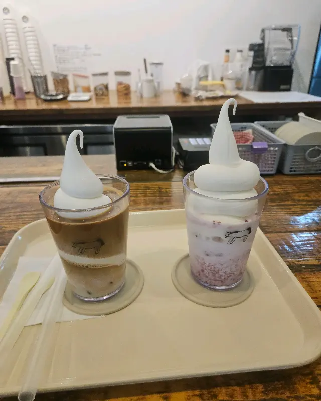 아이스크림 라떼 근접 샷