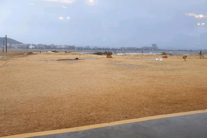 식당에서 바라본 제주 바다 풍경