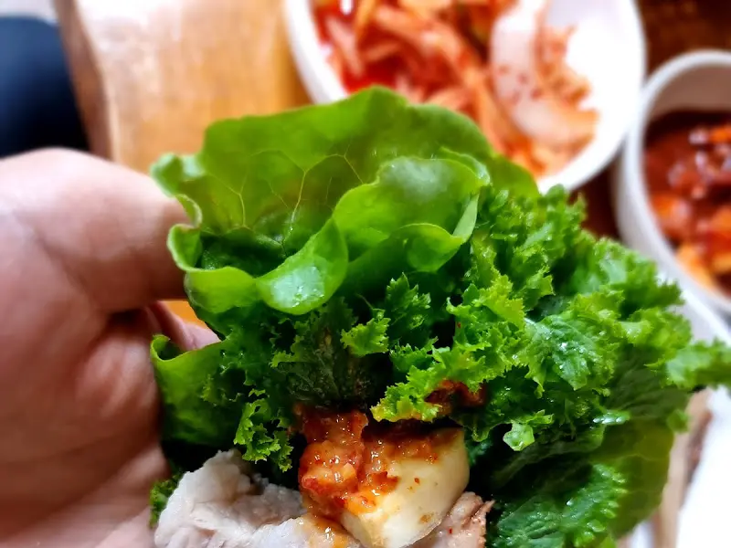 쌈 싸 먹는 돔베고기