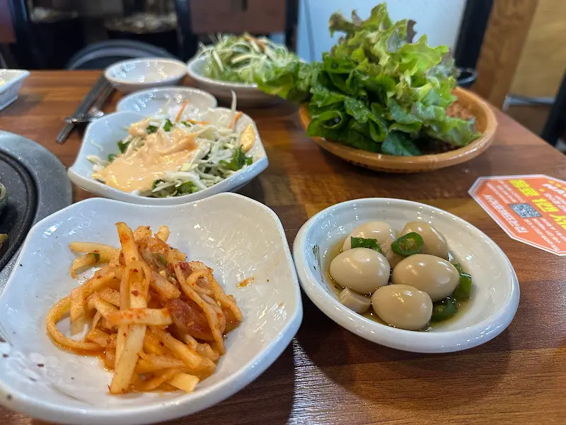 다양한 밑반찬 클로즈업