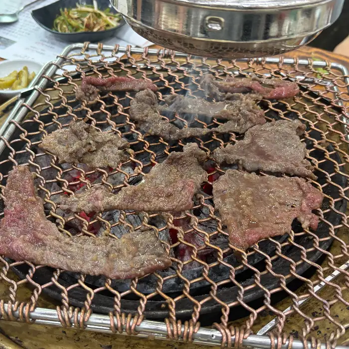 잘 구워진 불고기 조각