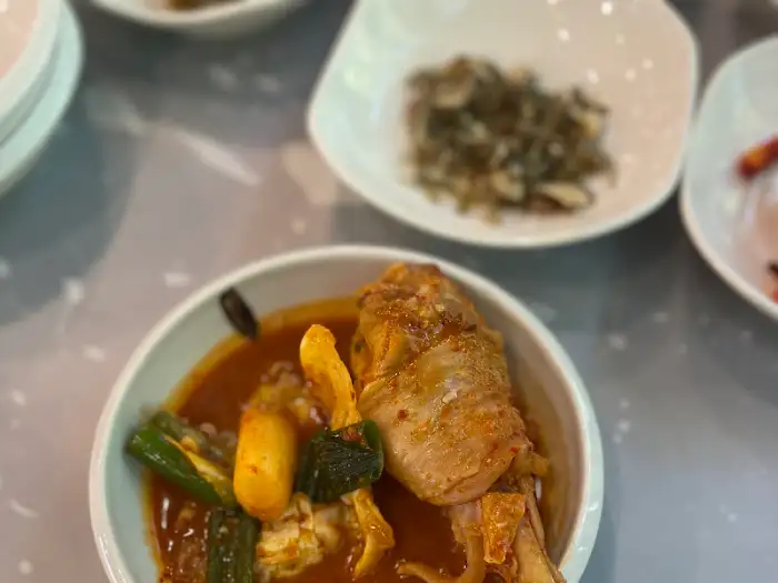 닭볶음탕 조각과 국물
