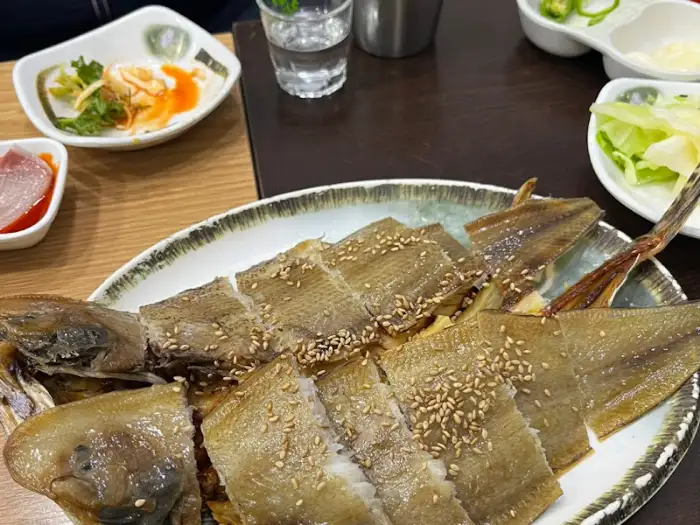 남해바다 횟집 기본찬 일부