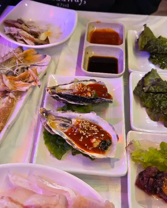 신선한 굴 요리