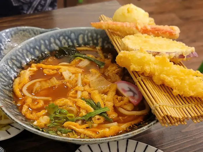 김치새우 우동 클로즈업 사진