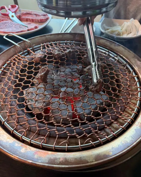 노릇하게 구워진 고기 한 점