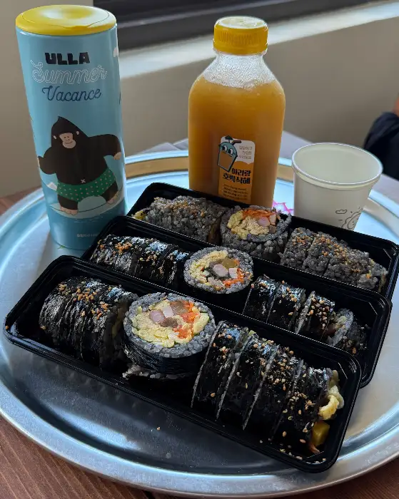 호박식혜와 김밥