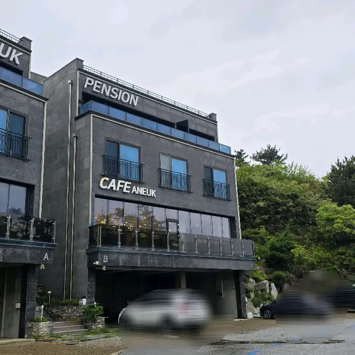 외관 모습, 펜션과 함께 운영되는 카페