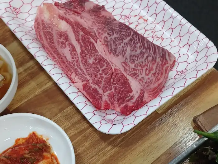 신선한 생고기 단면