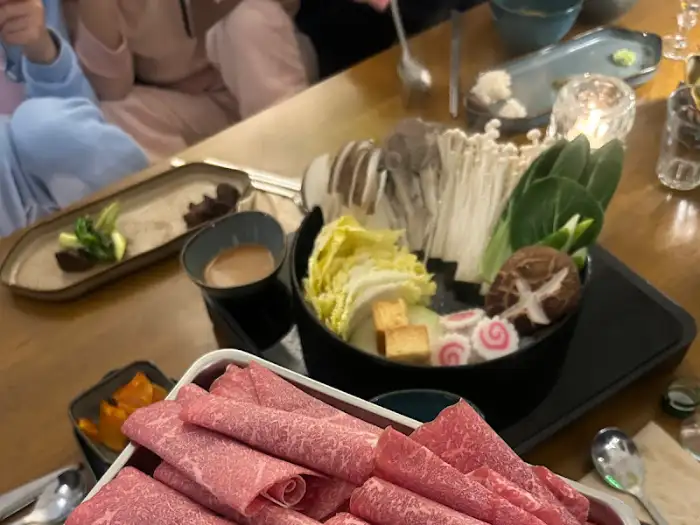 이오 한우 스키야키 준비된 모습