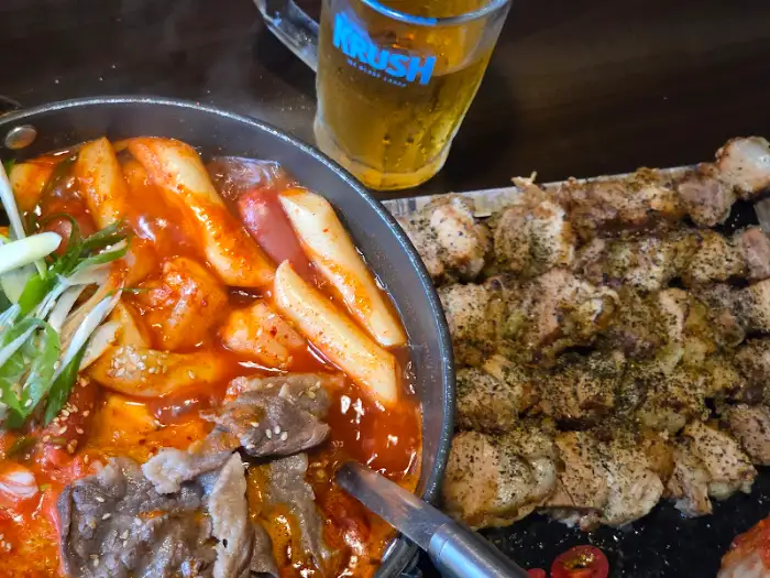 전골 국물과 맥주