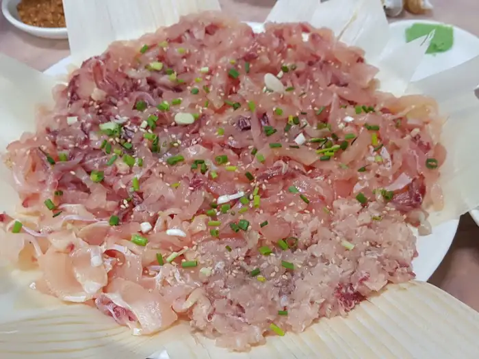 향어회 클로즈업