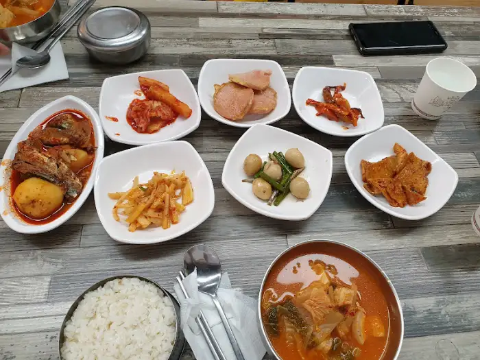 다양한 반찬의 클로즈업