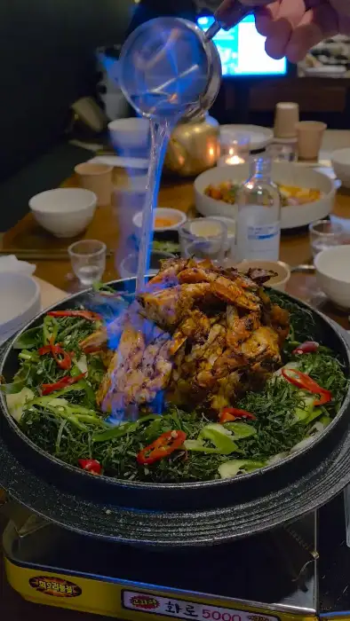 동래 주도락 꽃게탕 불쇼