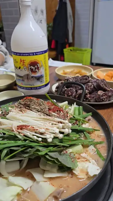순대곱창전골 준비