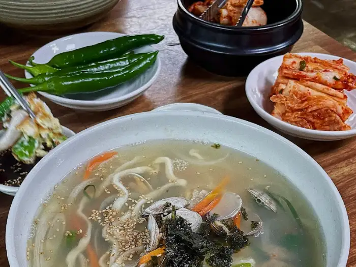 해물칼국수 클로즈업