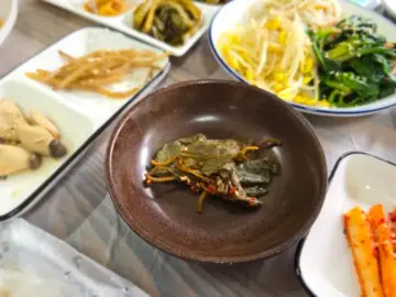지리황식당 정갈하게 차려진 여러 가지 나물 반찬