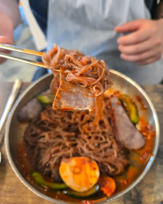 김프로냉면 냉면 면발