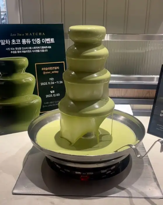 말차 초콜릿 분수