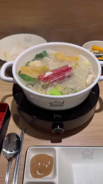 완성된 샤브샤브 죽 사진