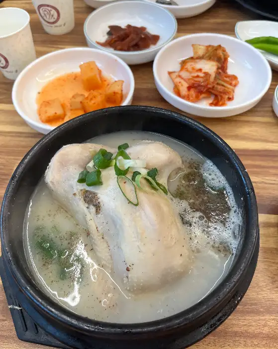 서울녹각삼계탕 청주지사 삼계탕의 닭고기 속 모습